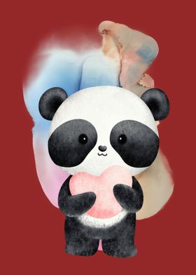 Cute Panda Give a Love 