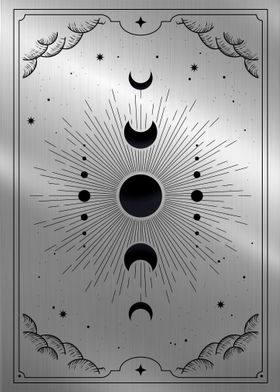 Moon phases in tarot card