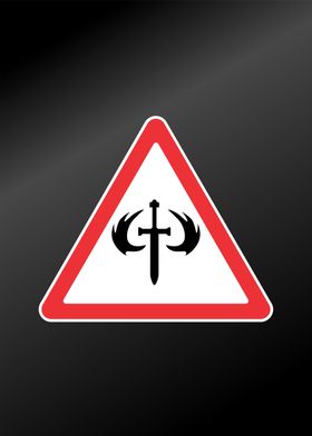 road sign warning caution