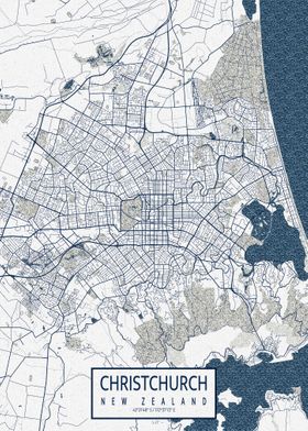 Christchurch Map Coastal