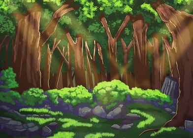 Anime Background Forest ' Poster by Vutura Studio | Displate