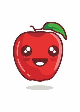 Emoticon red Apple Smile