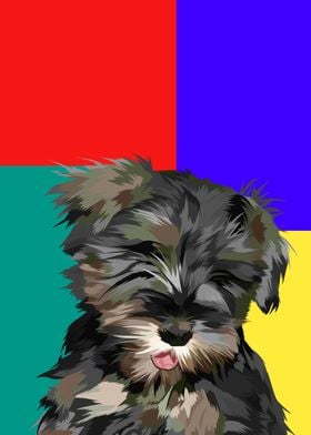 Schnauzer puppy in vector