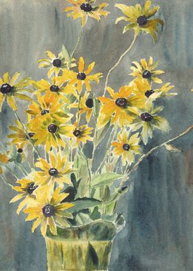 Vase with Blackeyed Susans