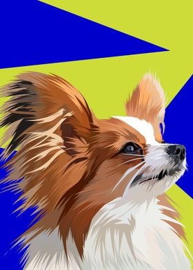 Pappilon dog in vector