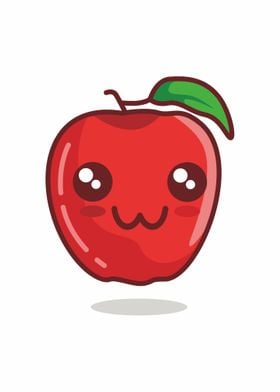 Emoticon red Apple Cute