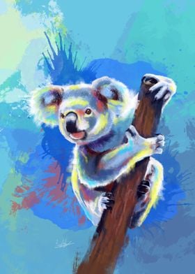 Cute Blue Koala Bear