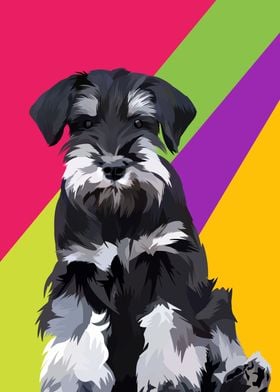 Schnauzer dog in vector