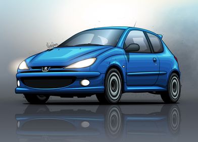 Peugeot 206 Art in Blue