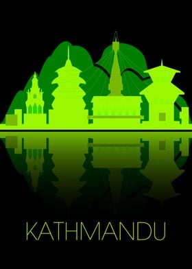 Kathmandu City Silhouette