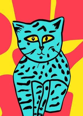 Pop Art Cat Painting