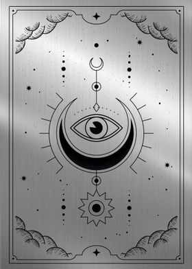 A crescent moon tarot card