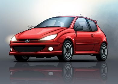 Peugeot 206 Art in Red