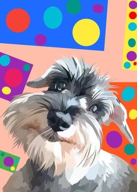 Schnauzer dog in vector