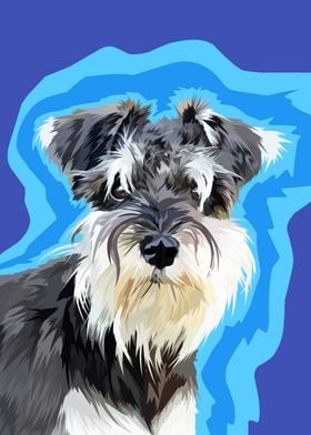 Schnauzer dog in vector