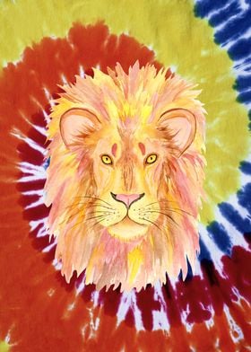 Colorful Painting of Lion