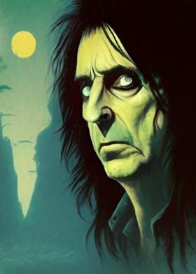 Alice Cooper in moonlight