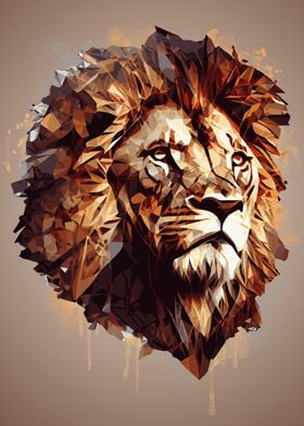 Polygonal Lion Portrait