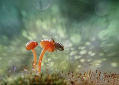 Snail on Mushroom