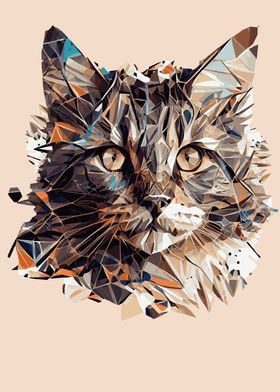 Geometric Cat Portrait