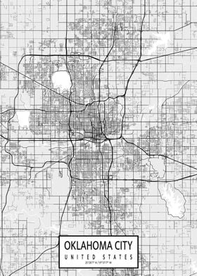 Oklahoma City Map Light