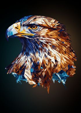 Geometric Bald Eagle Art