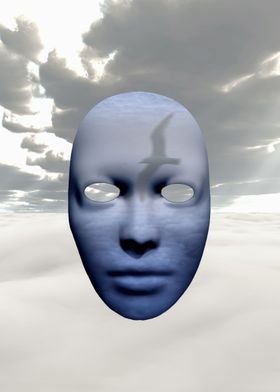 Mask in cloudy sky