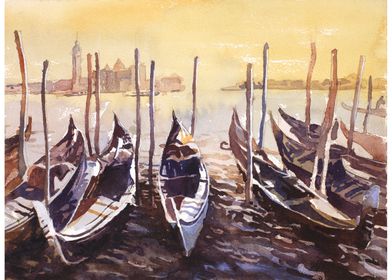 Venice Italy Gondola Art