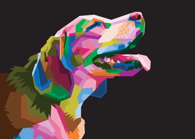 Colorful Dog Head