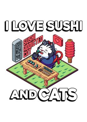 I Love Sushi And Cats