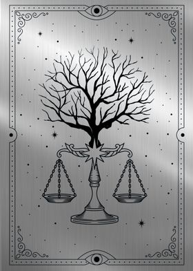 Tree with scale of justice