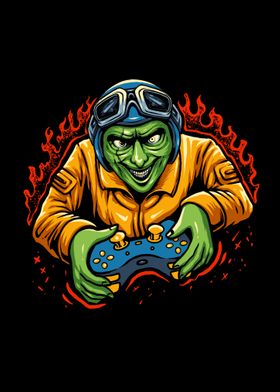 Zombie playing game