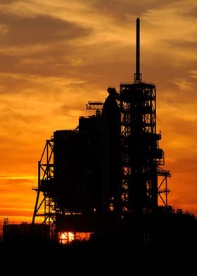 Space Shuttle at dusk