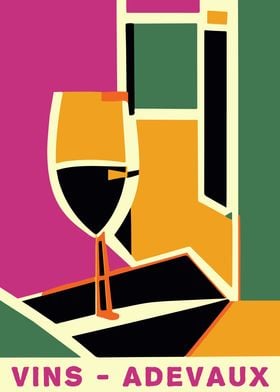 Geometric Wine Poster