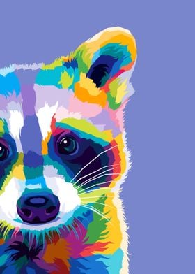 Raccoon Pop art