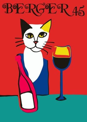 Wine Cat Poster