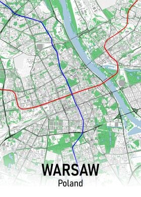 Warsaw City Map Subway