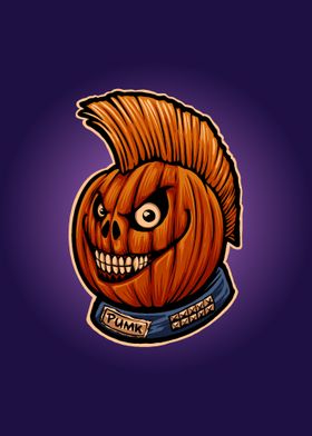 The punk pumpkin Halloween