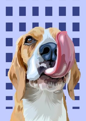 Beagle tongue out vector