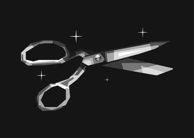 grayscale Scissor Poster