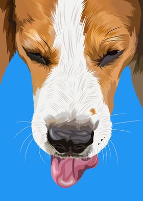 Beagle tongue out vector