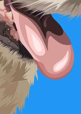 dog tongue out in vector