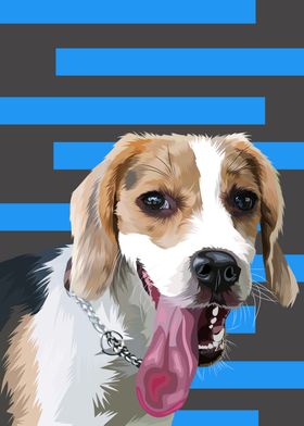 Beagle tongue out vector