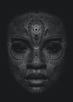 african pattern face