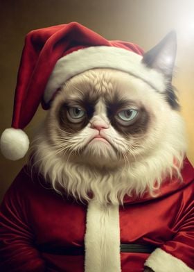 Funny Cat Santa' Poster by Super Anima | Displate