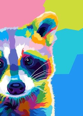 Raccoon Pop art