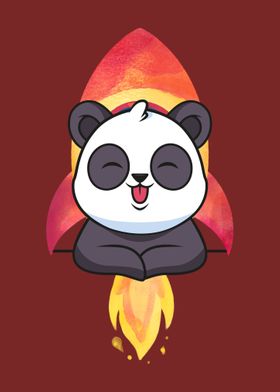 Cute Rocket Panda