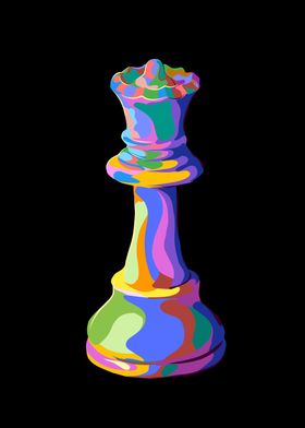 Chess piece in pop art