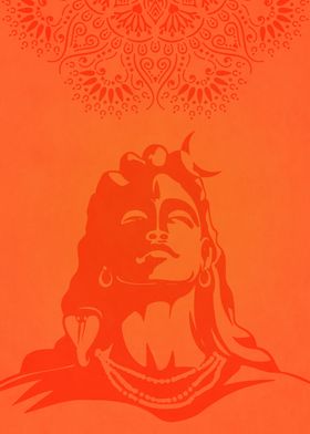 Hindu Lord Shiva Orange