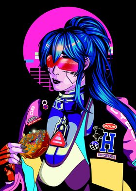 Cyberpunk Donut Girl